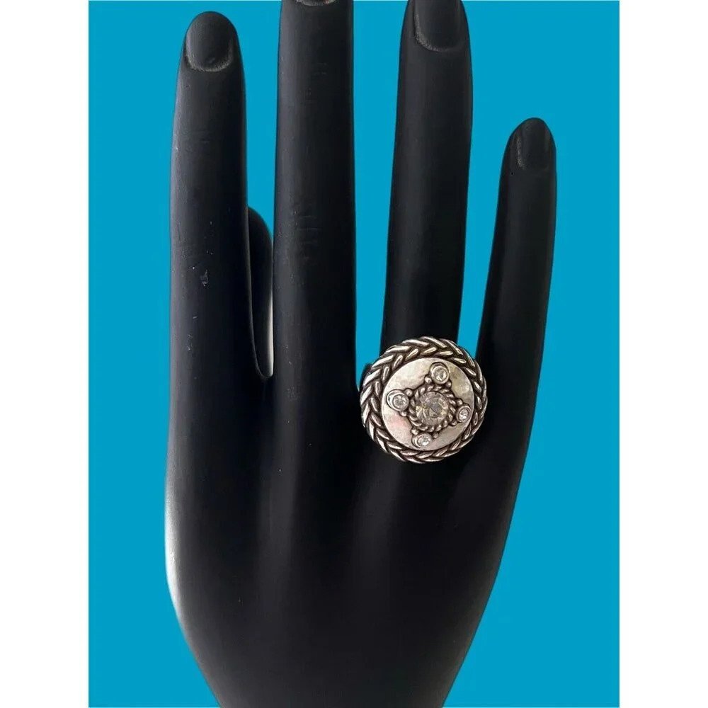 Brighton Hammered GALADRIEL Swarvoski Crystals Ring Size 7